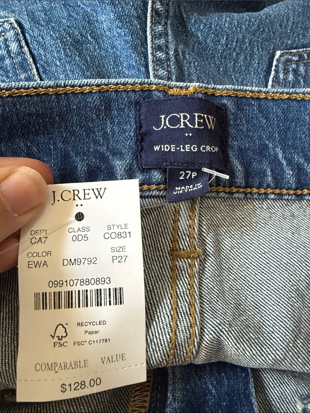 NWT J. Crew Wide-leg cropped patch-pocket jean in all-day stretch - Picture 10 of 12